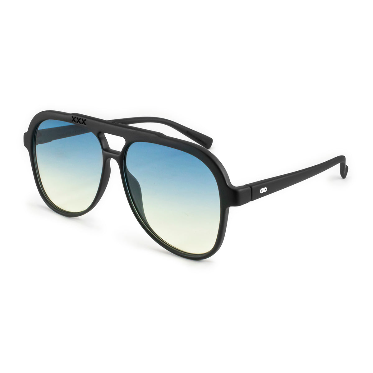 Triple Xxx Negro Mate Lente Azul Y Amarillo Degrade