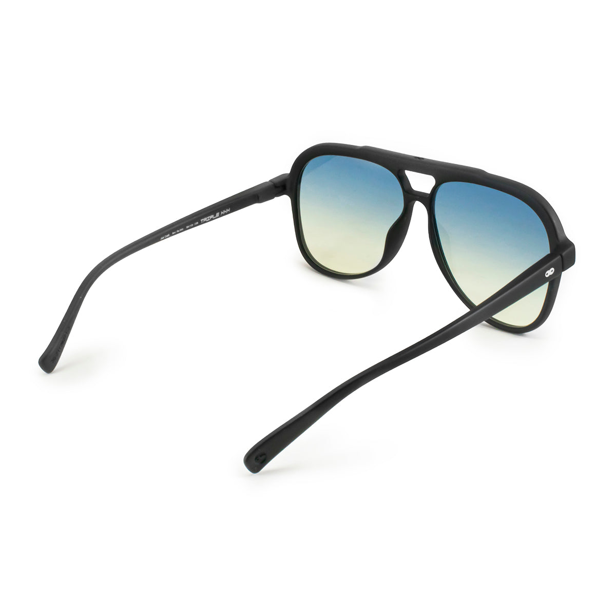 Triple Xxx Negro Mate Lente Azul Y Amarillo Degrade