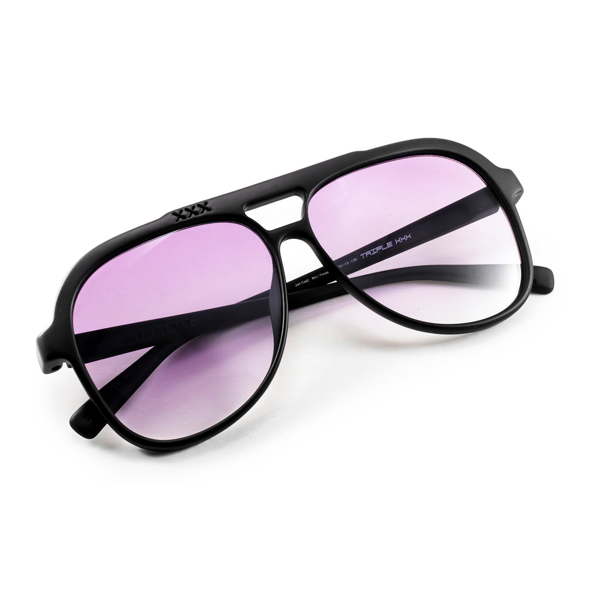 Triple Xxx Negro Mate Lente Purpura Degrade