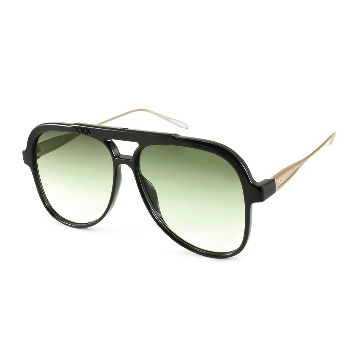 Triple Xxx Metal Negro Brillo Lente Oliva Degrade