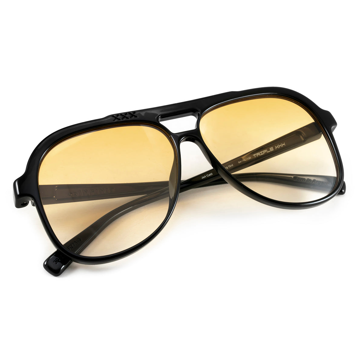 Triple Xxx Negro Brillo Lente Naranja Degrade