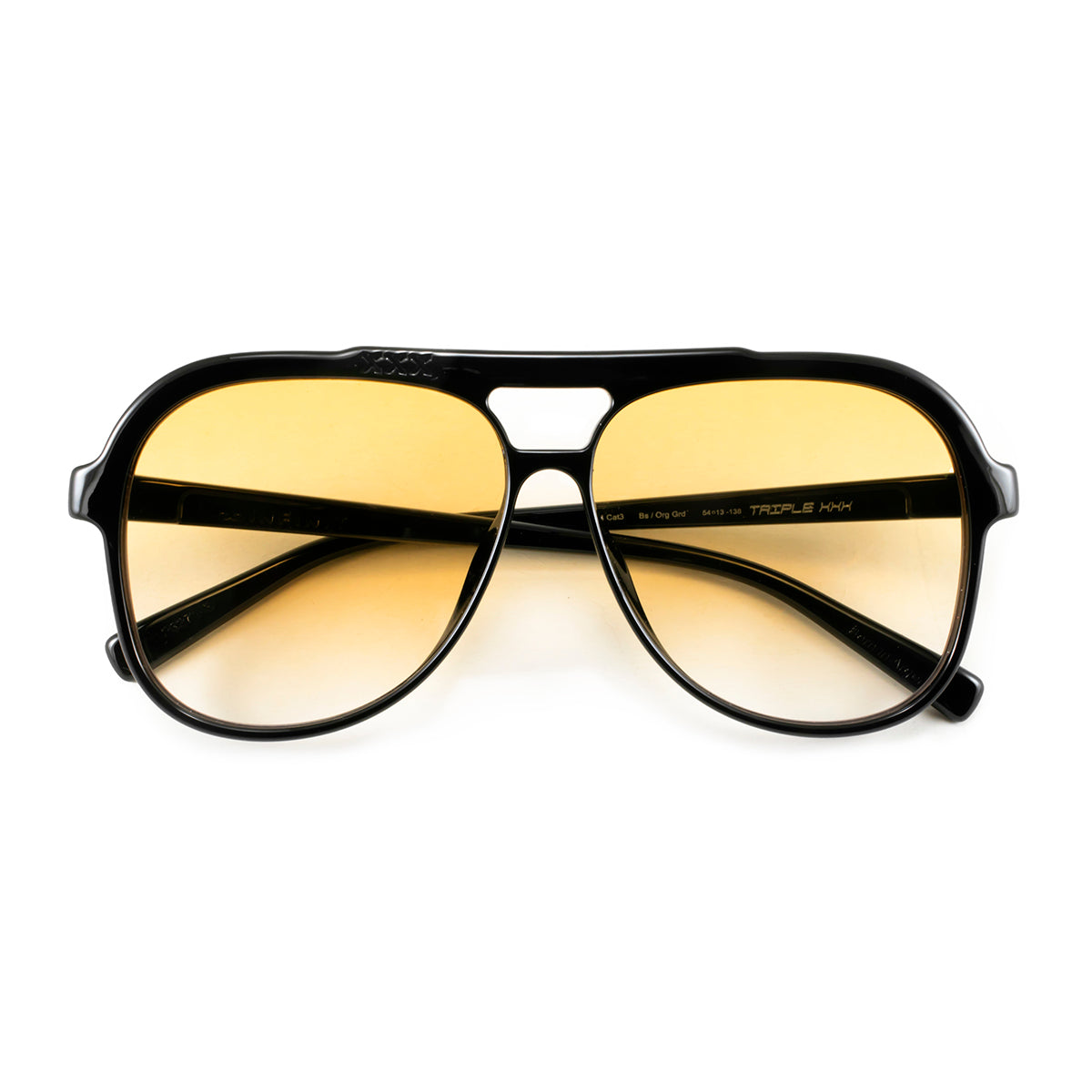 Triple Xxx Negro Brillo Lente Naranja Degrade