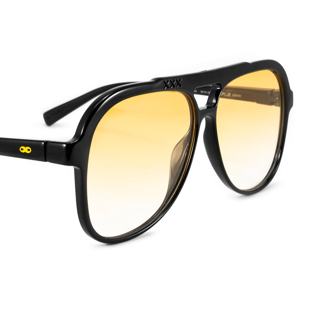 Triple Xxx Negro Brillo Lente Naranja Degrade