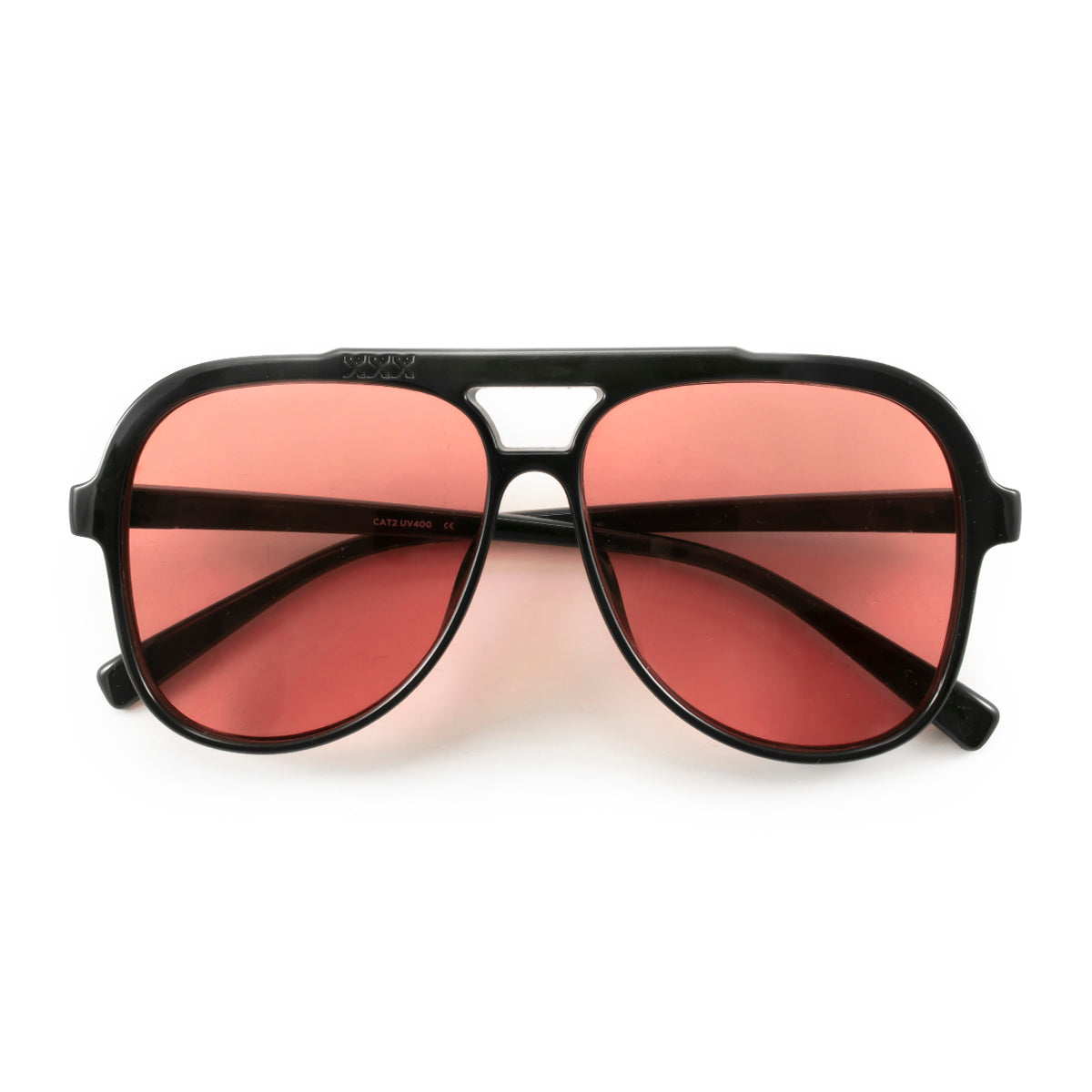 Triple Xxx Negro Brillo Lente Rosa