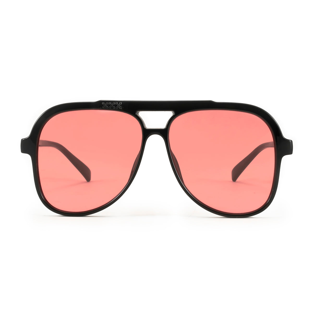 Triple Xxx Negro Brillo Lente Rosa