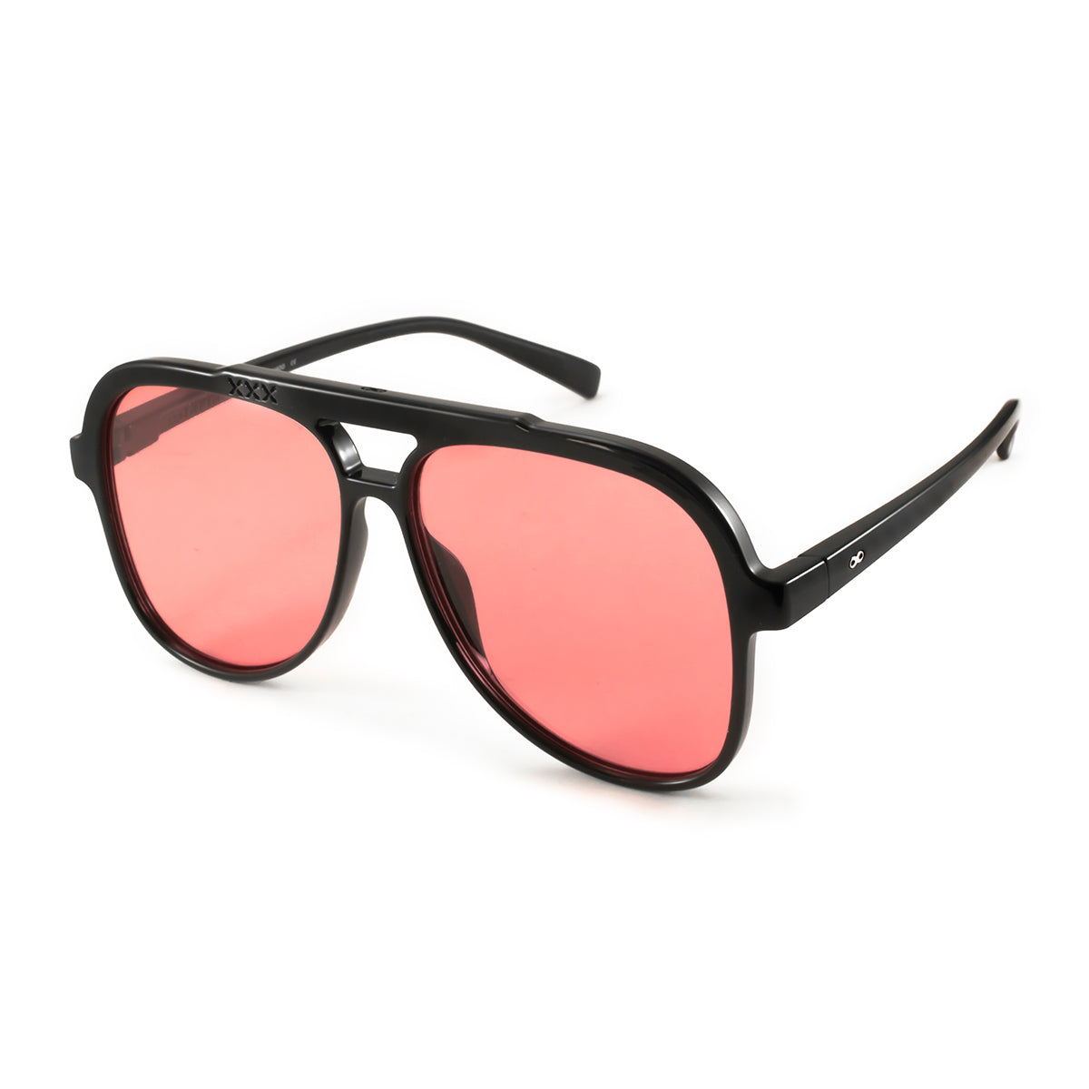 Triple Xxx Negro Brillo Lente Rosa