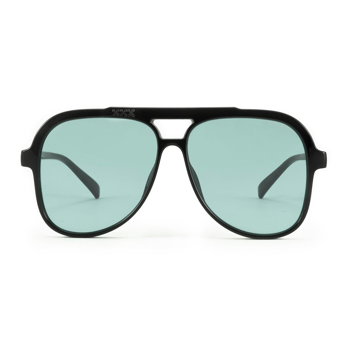 Triple Xxx Negro Brillo Lente Turquesa