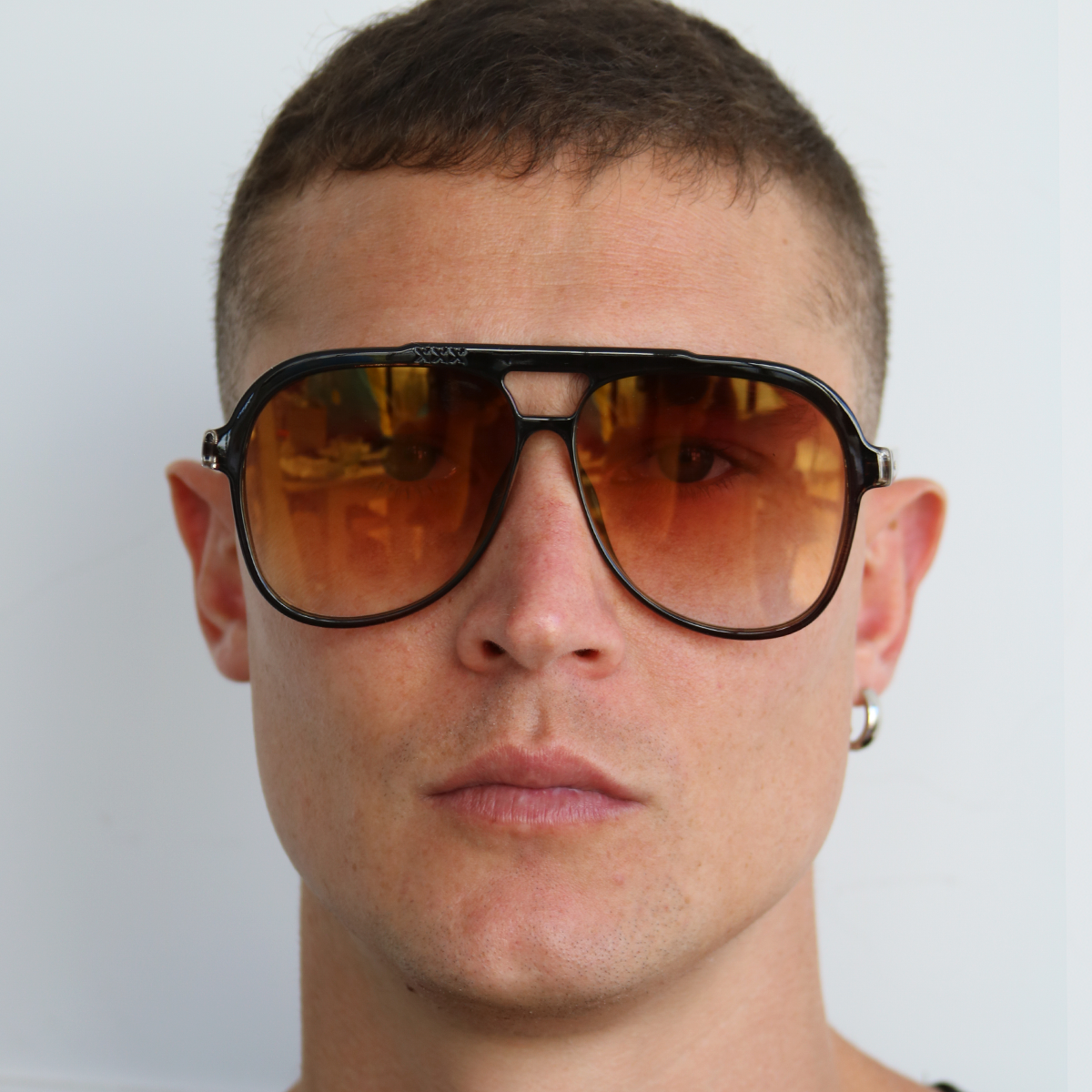 Triple Xxx Translucido Marron Lente Suave Espejada Dorada Degrade