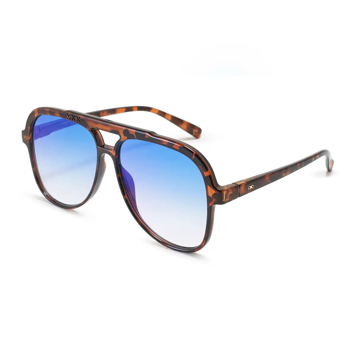 Triple Xxx Carey Lente Suave Espejada Azul Degrade