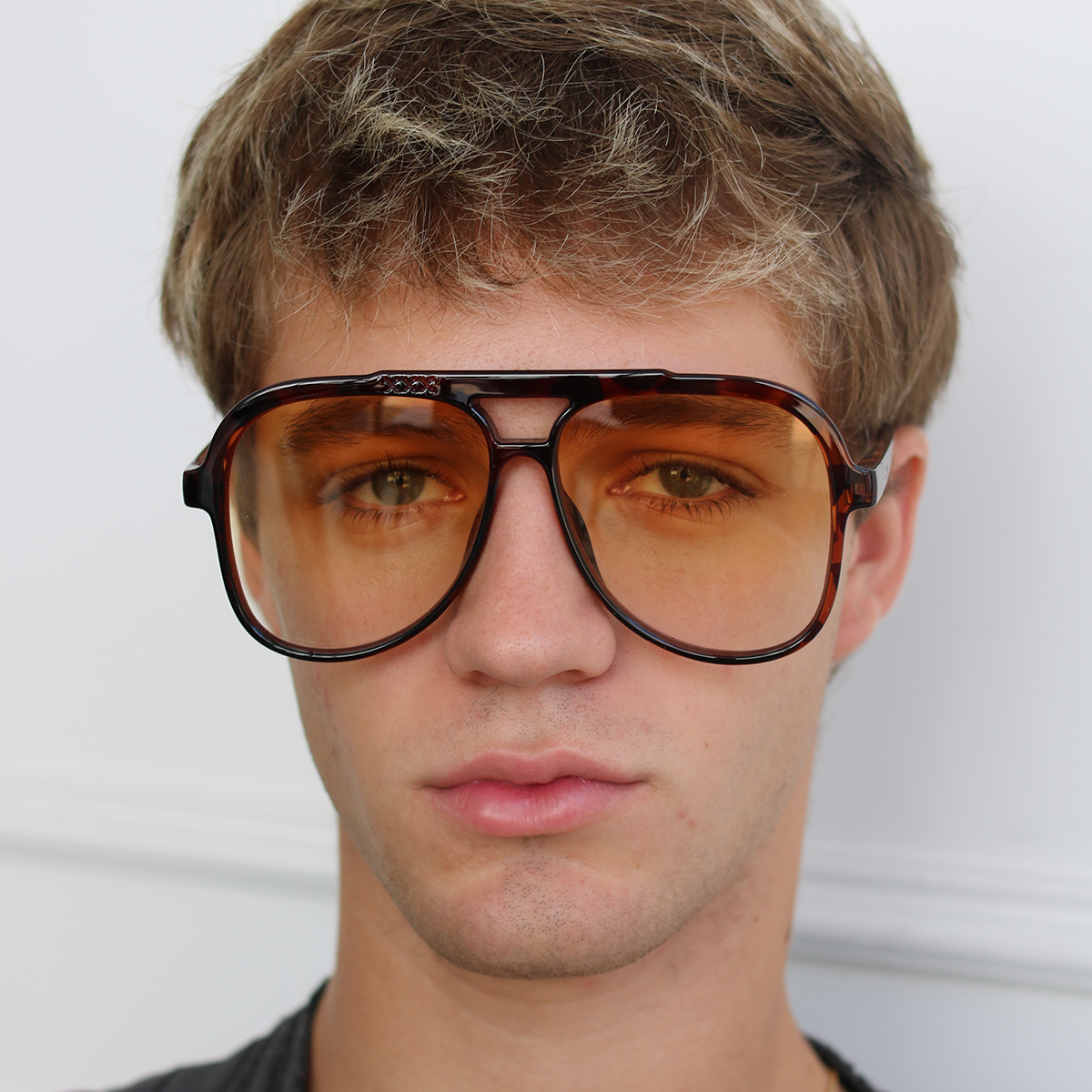 Triple Xxx Carey Lente Suave Espejada Naranja Degrade