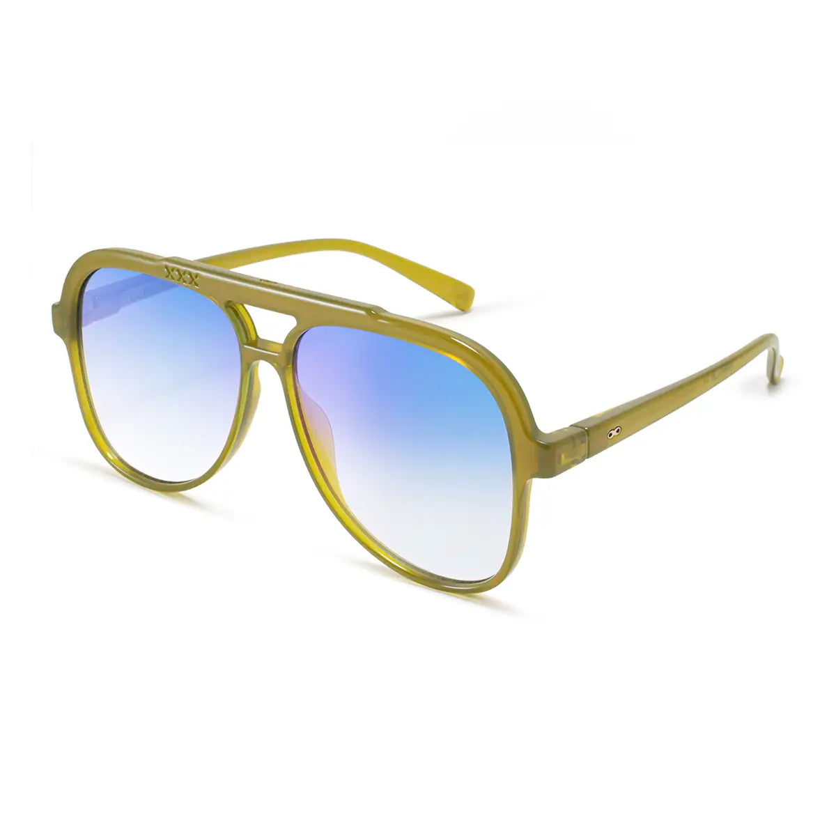 Triple Xxx Milky Green Lente Suave Espejada Azul Degrade