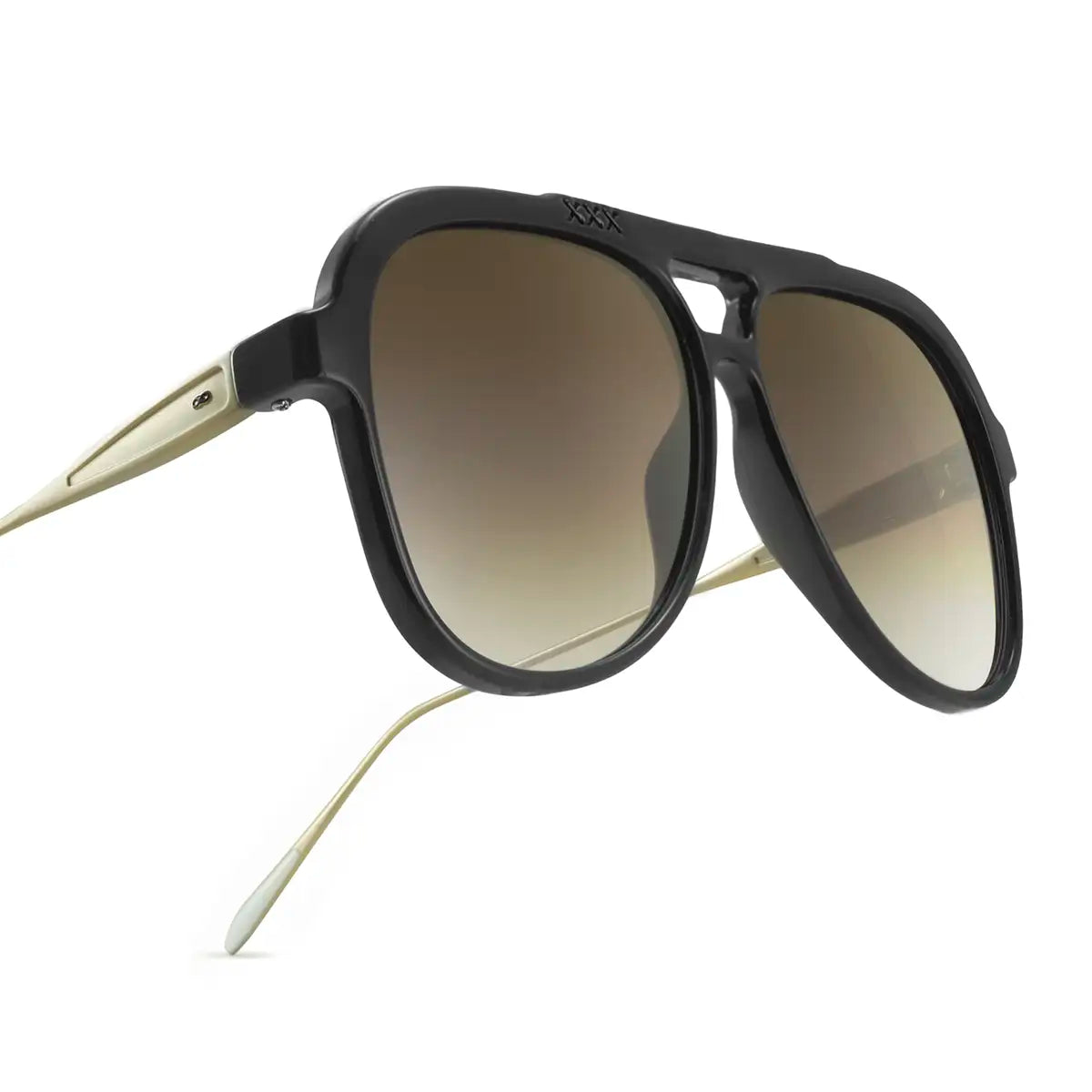 Triple Xxx Metal Negro Brillo Lente Marron Degrade - imagen 1