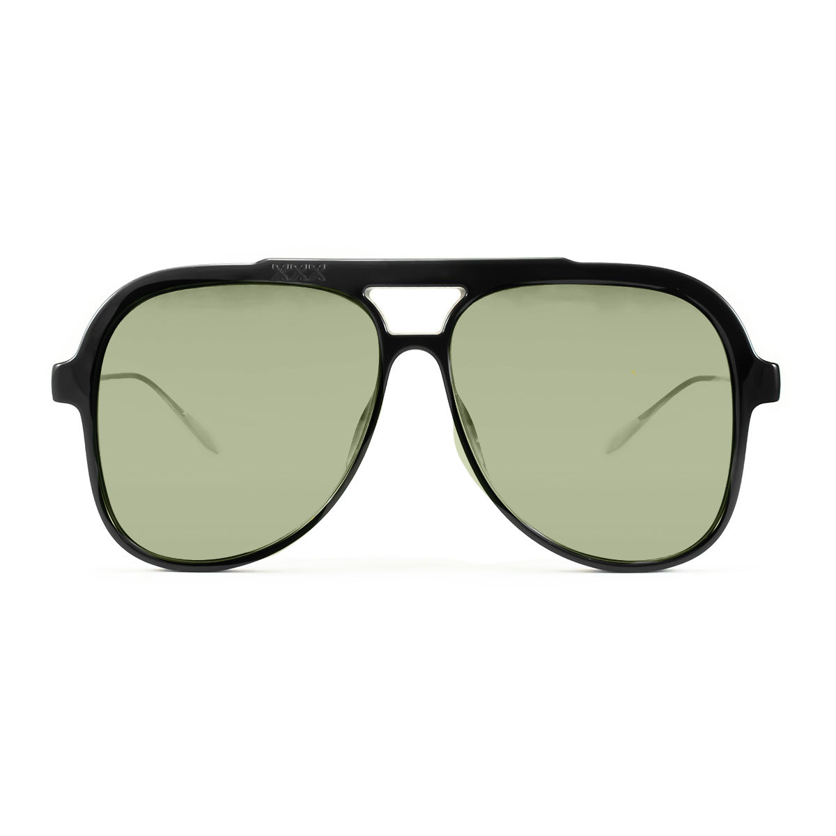 Triple Xxx Metal Negro Brillo Lente Verde