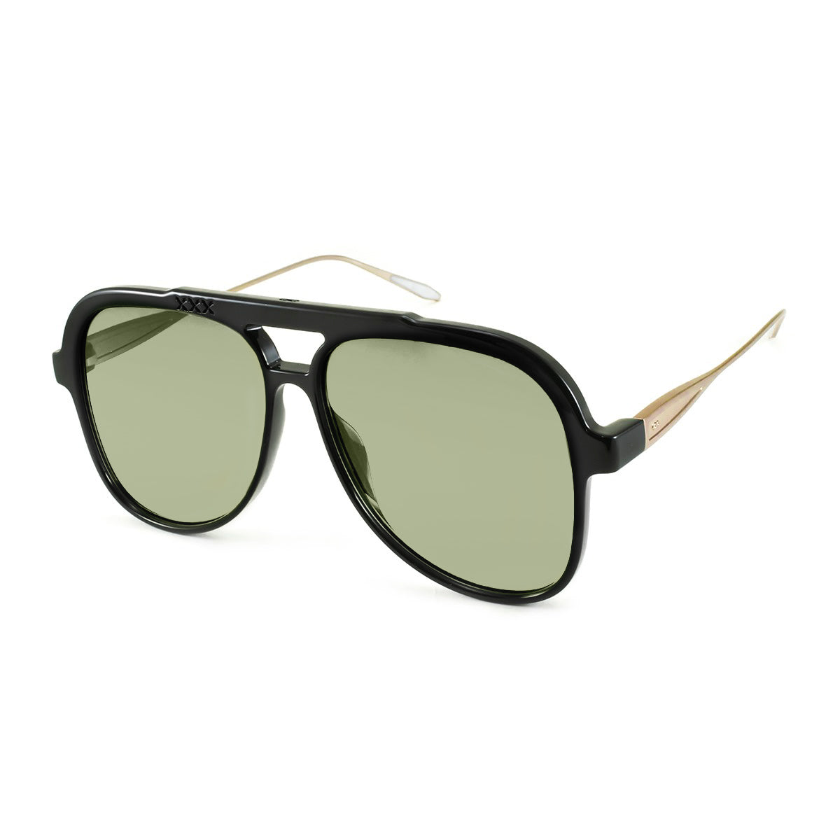 Triple Xxx Metal Negro Brillo Lente Verde