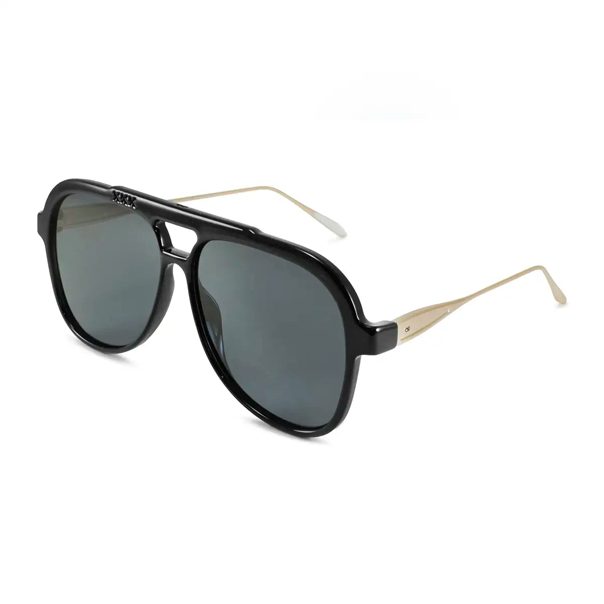 Triple Xxx Metal Negro Brillo Lente Gris