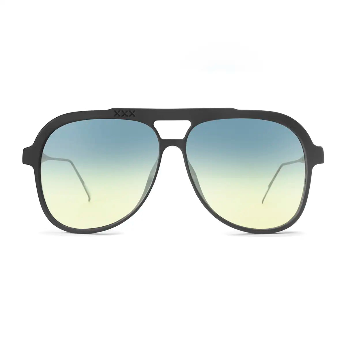 Triple Xxx Metal Negro Mate Lente Azul y Amarillo - imagen 4