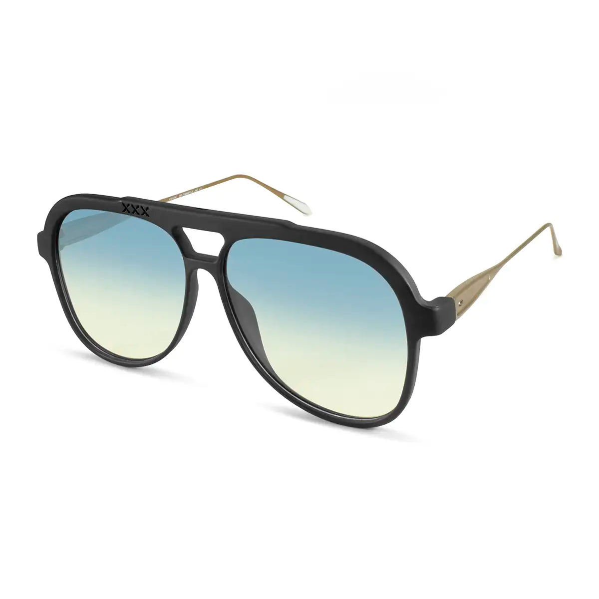 Triple Xxx Metal Negro Mate Lente Azul y Amarillo - imagen 5