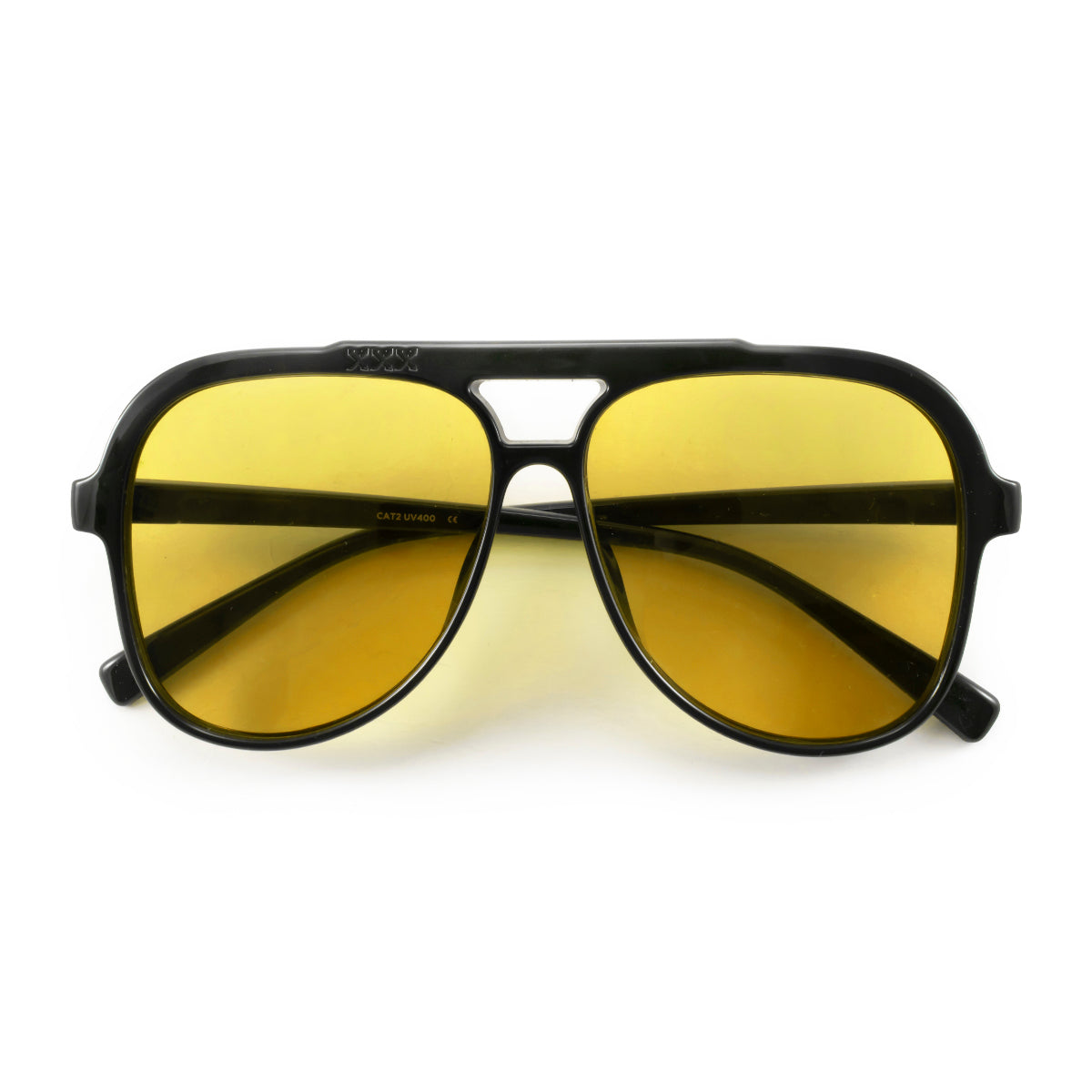 Triple Xxx Negro Brillo Lente Amarillo
