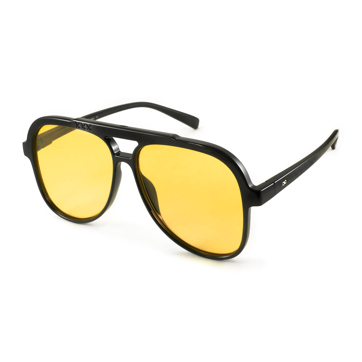Triple Xxx Negro Brillo Lente Amarillo