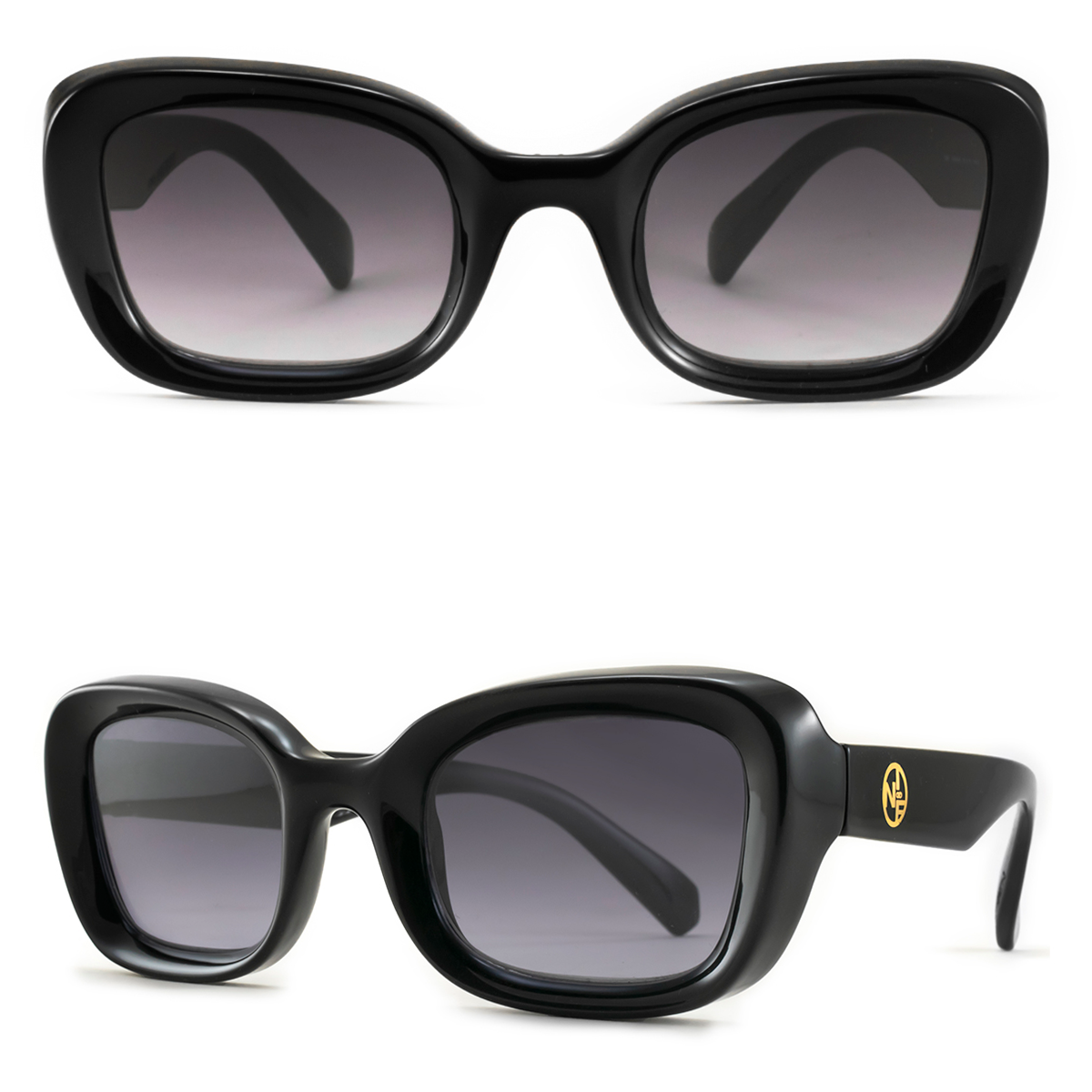 Turin Negro Brillo Lente Gris Degrade