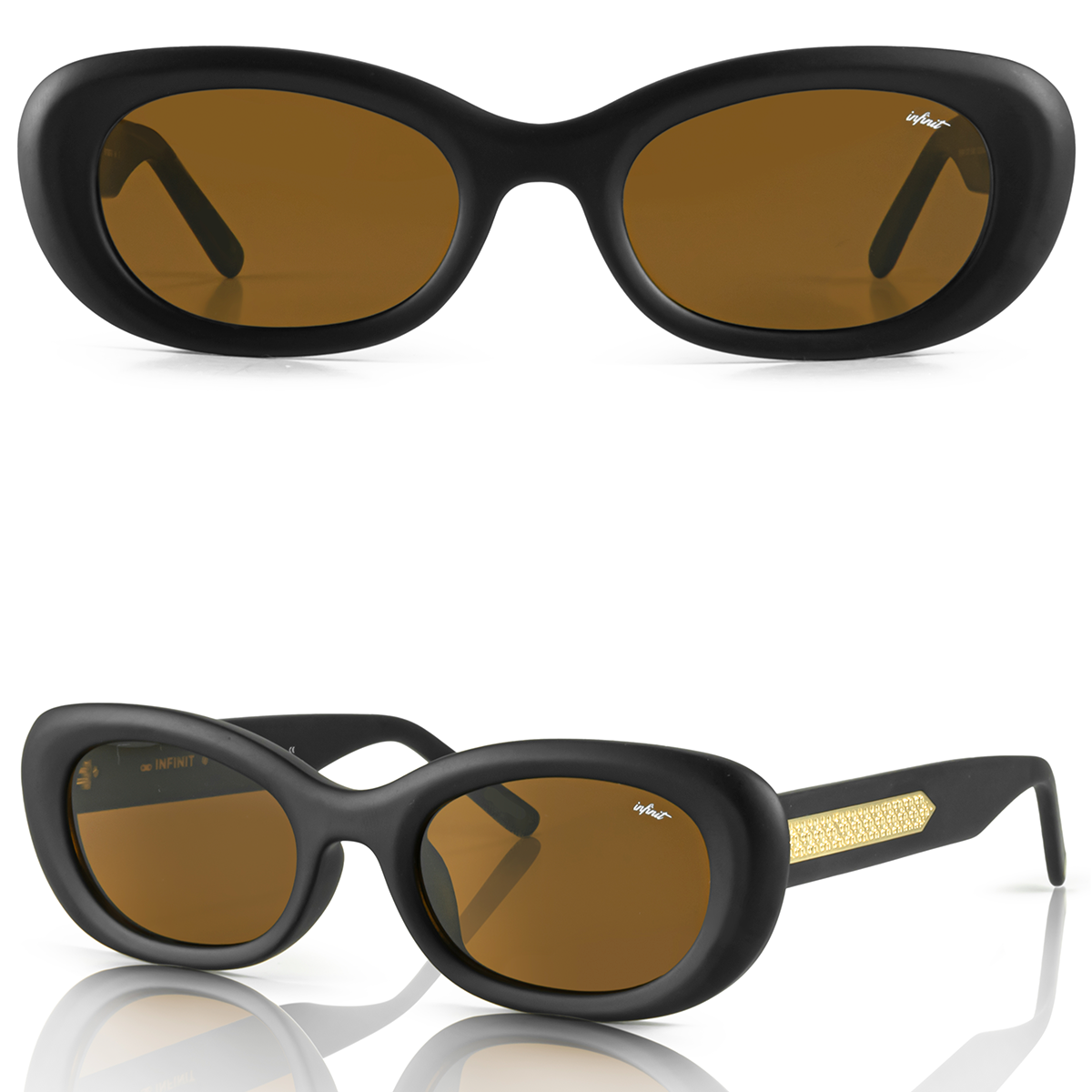 Twiggy Negro Mate Lente Marron