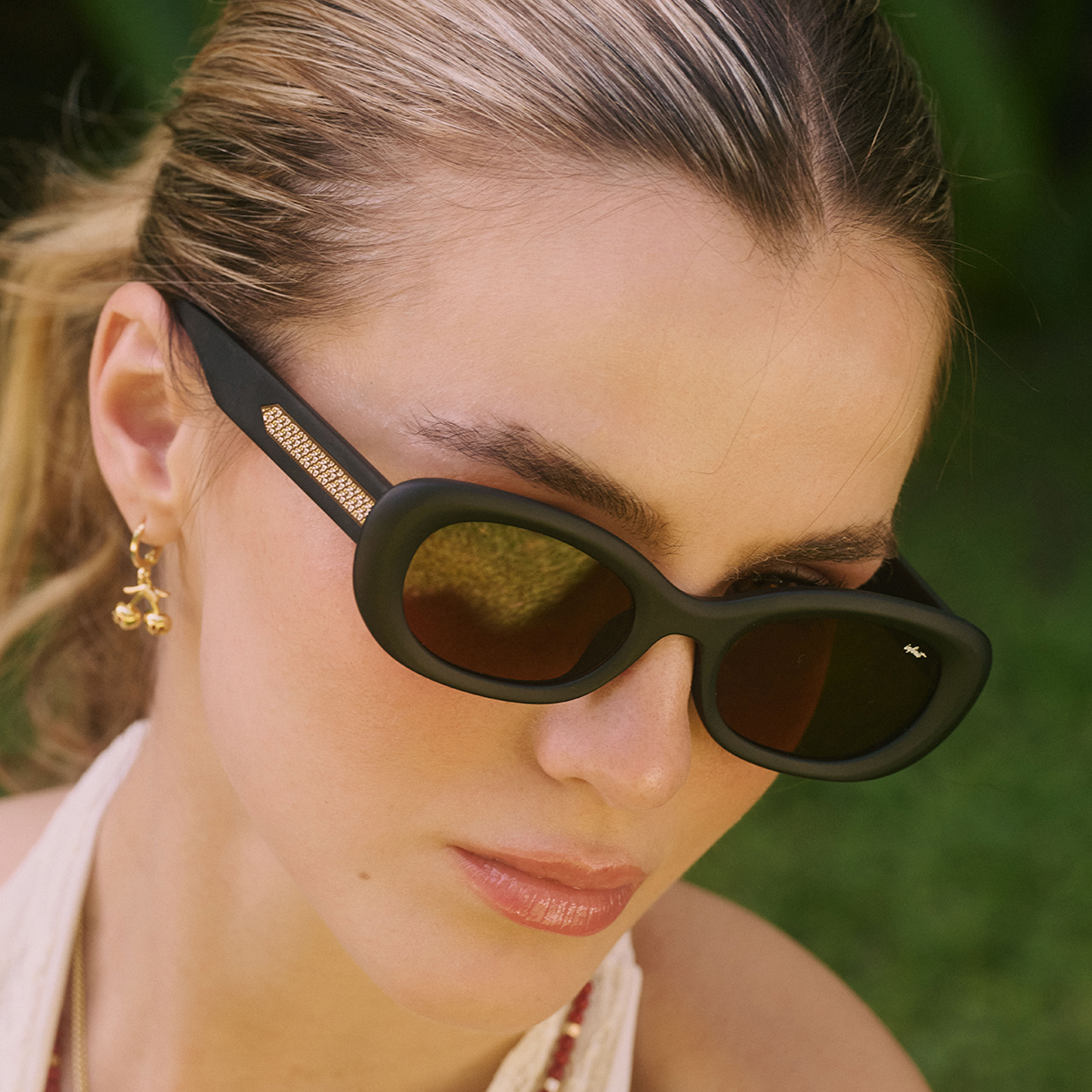 Twiggy Negro Mate Lente Marron