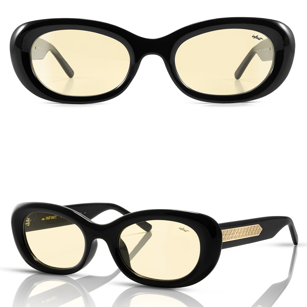 Twiggy Negro Brillo Lente Tostado