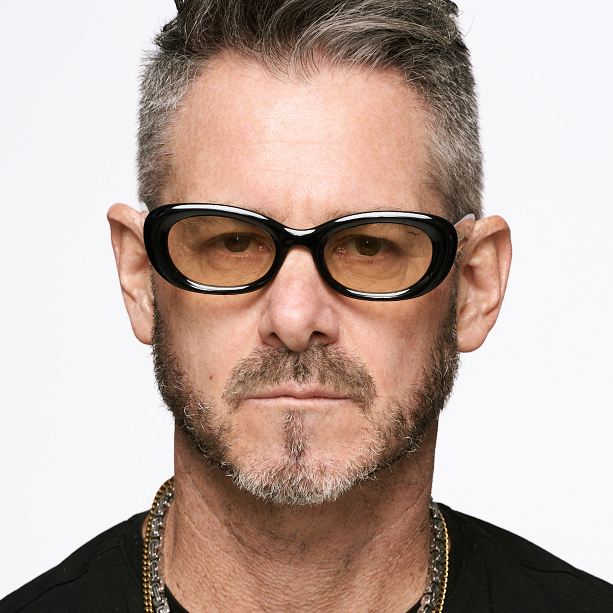 Twiggy Negro Brillo Lente Tostado