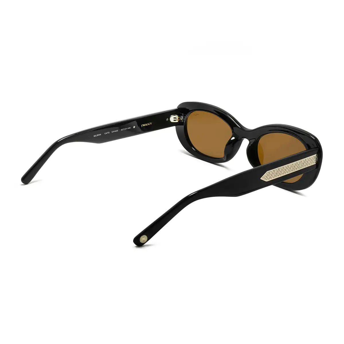 Twiggy Negro Brillo Lente Marron