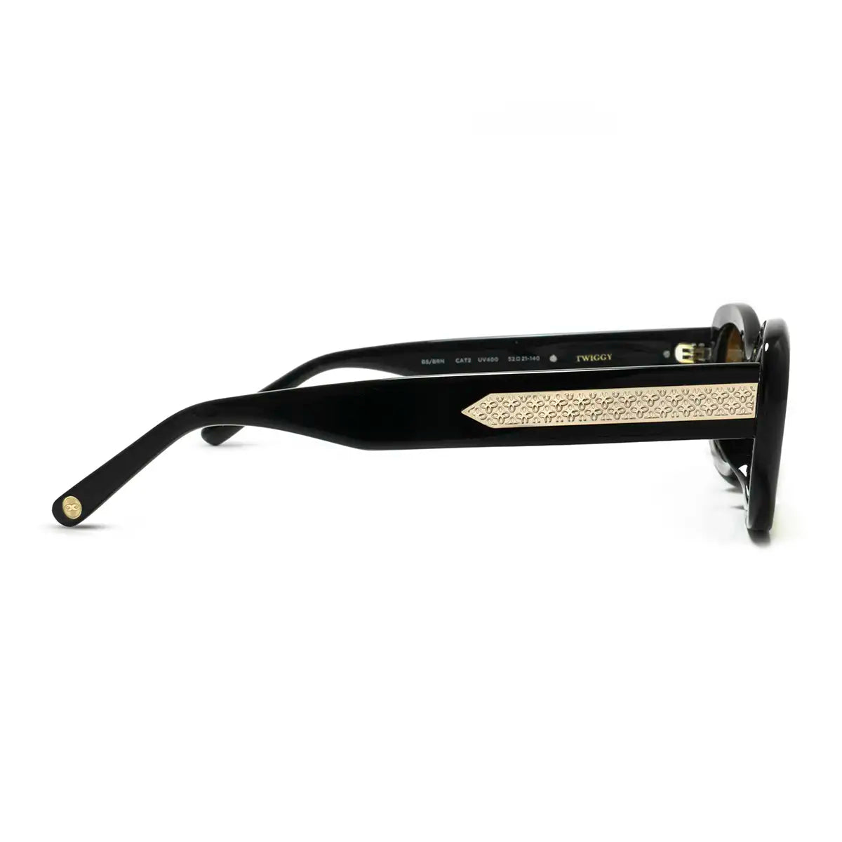 Twiggy Negro Brillo Lente Marron