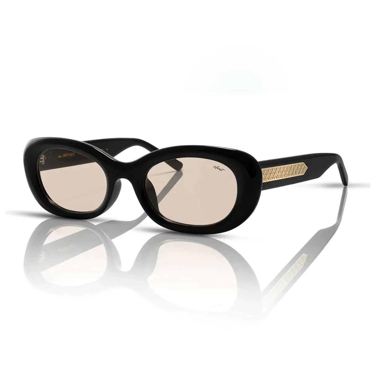 Twiggy Negro Brillo Lente Tostado