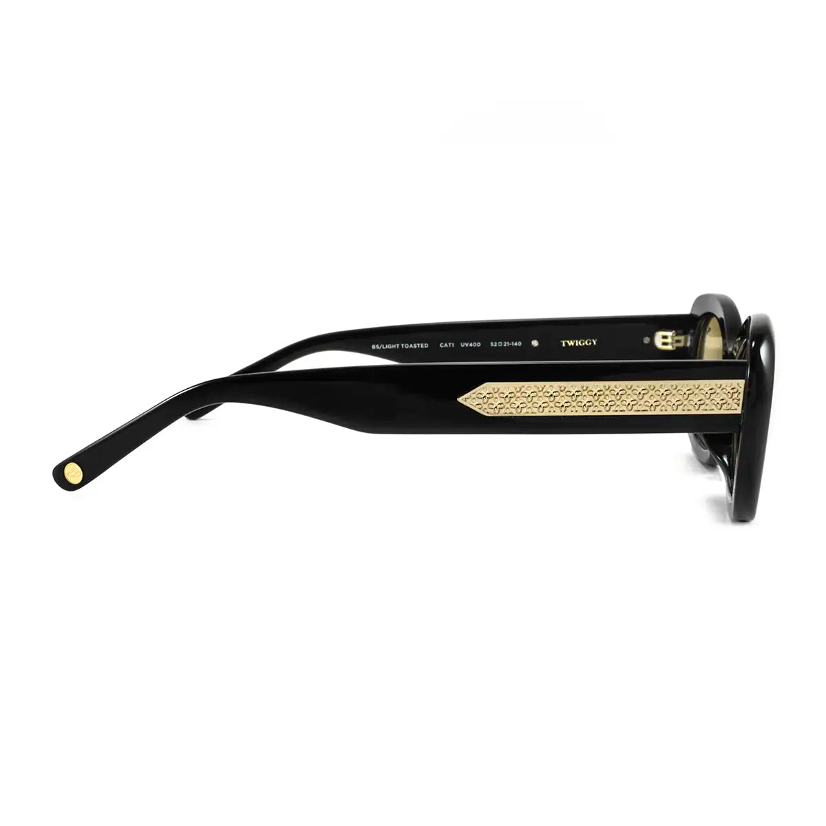 Twiggy Negro Brillo Lente Tostado