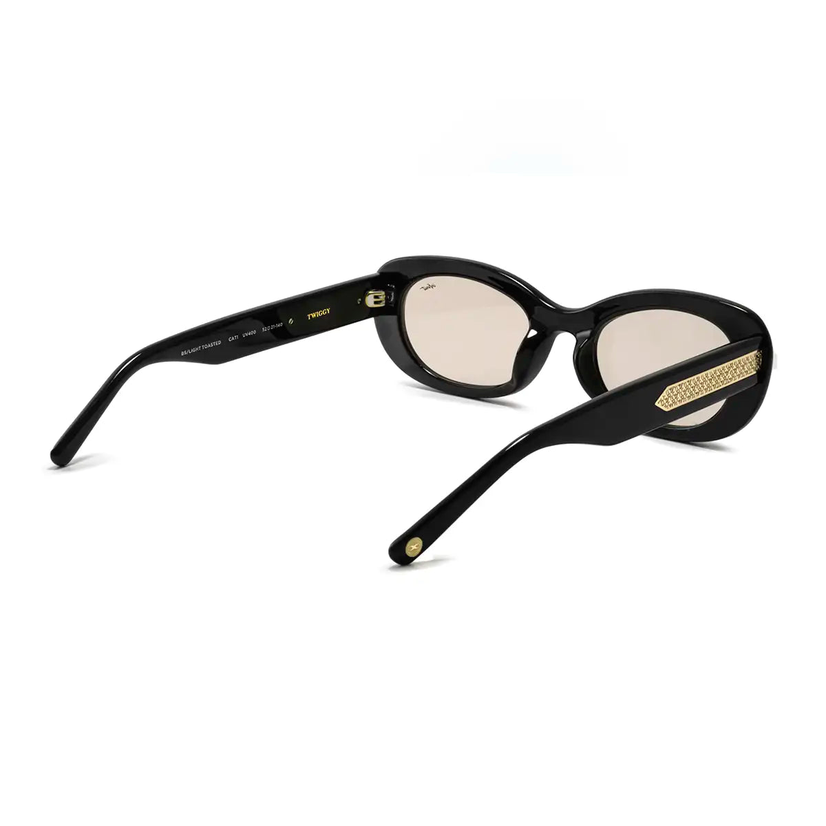 Twiggy Negro Brillo Lente Tostado