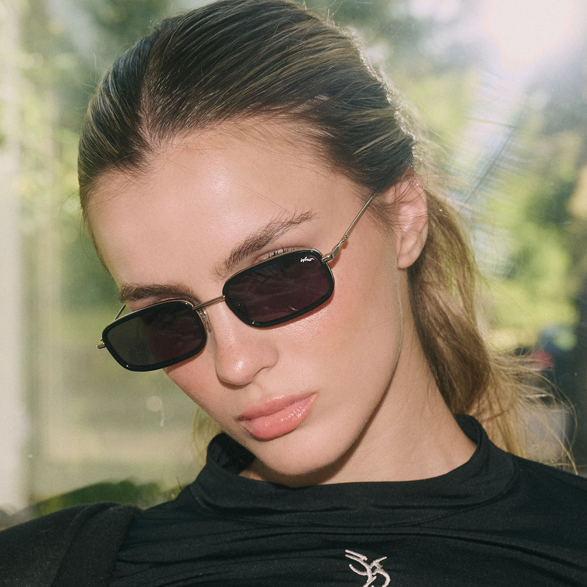 Tyler Negro Brillo Lente Gris