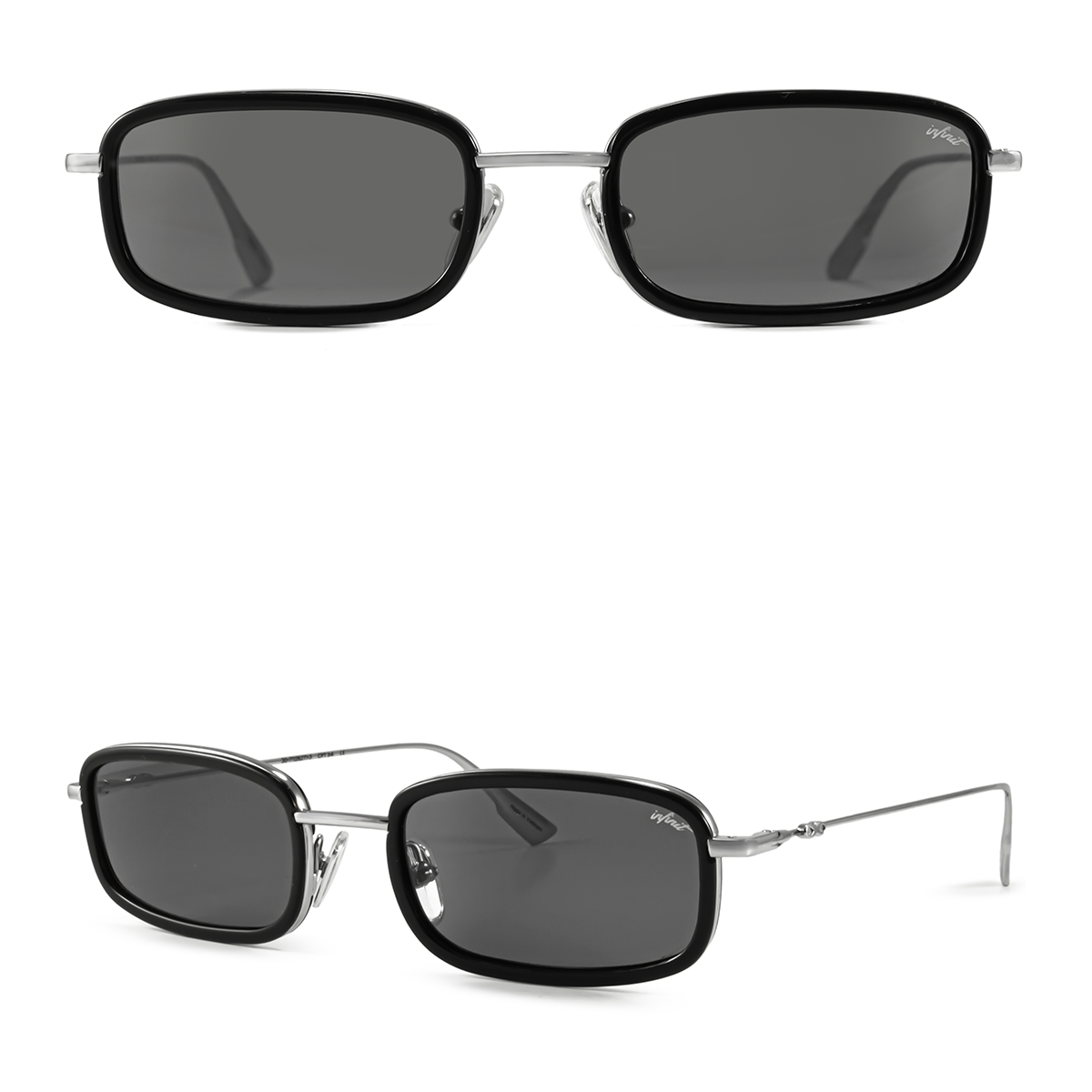 Tyler Negro Brillo Lente Gris