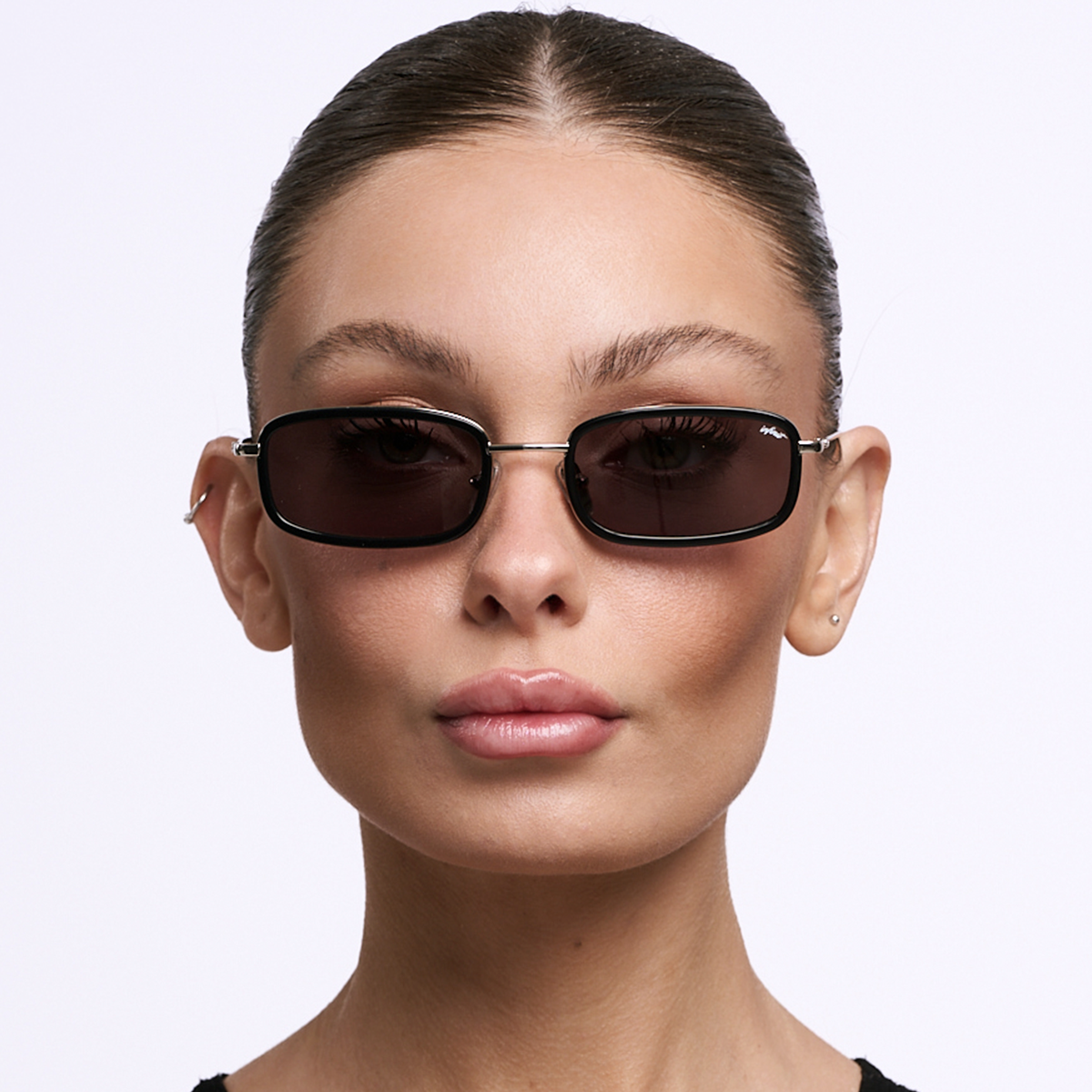 Tyler Negro Brillo Lente Gris