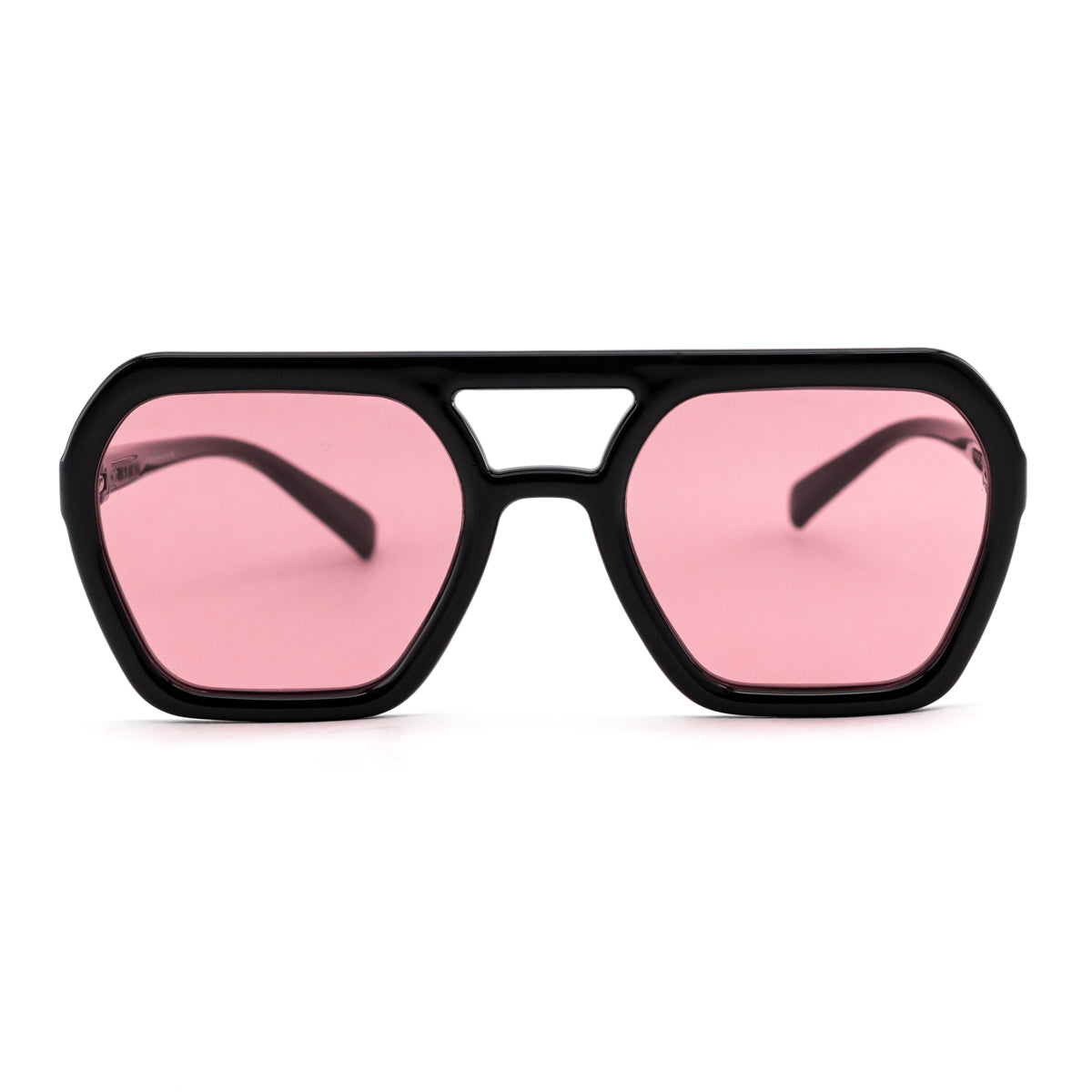 Lyon Negro Brillo Lente Rosa