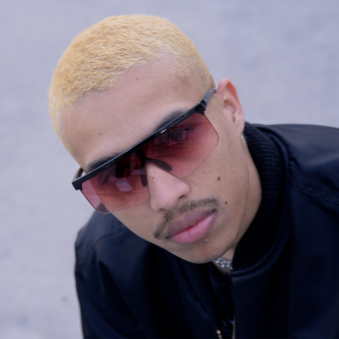 Hong Kong Negro Brillo Lente Suave Espejada Fresa Degrade