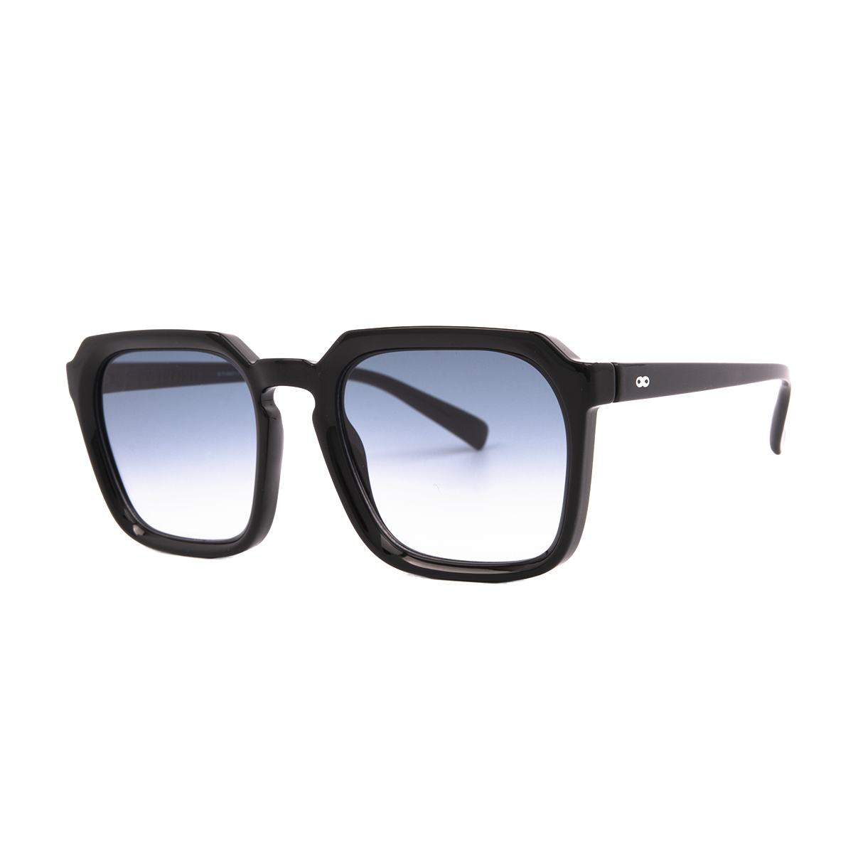 Anteojos De Sol Monaco Negro Brillo Lente Azul Degrade