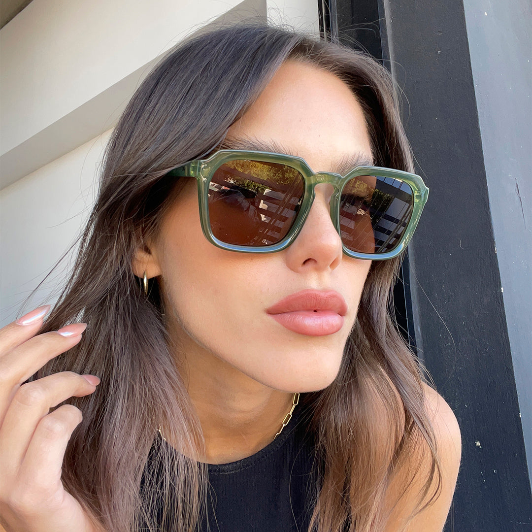 Monaco Translúcido Verde Lente Marrón