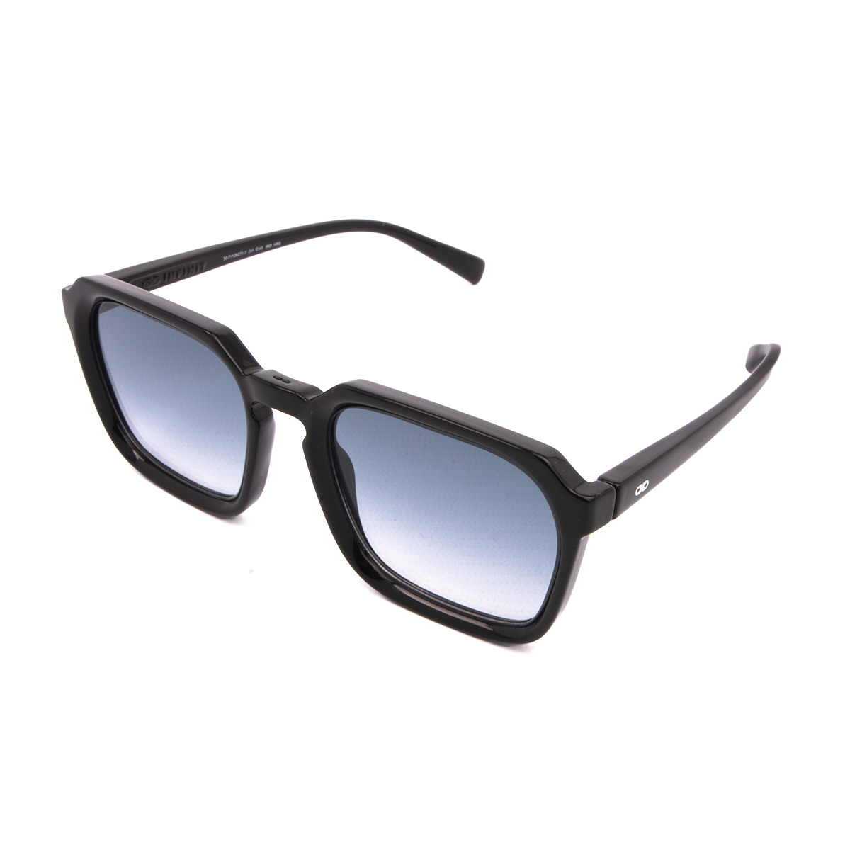 Anteojos De Sol Monaco Negro Brillo Lente Azul Degrade