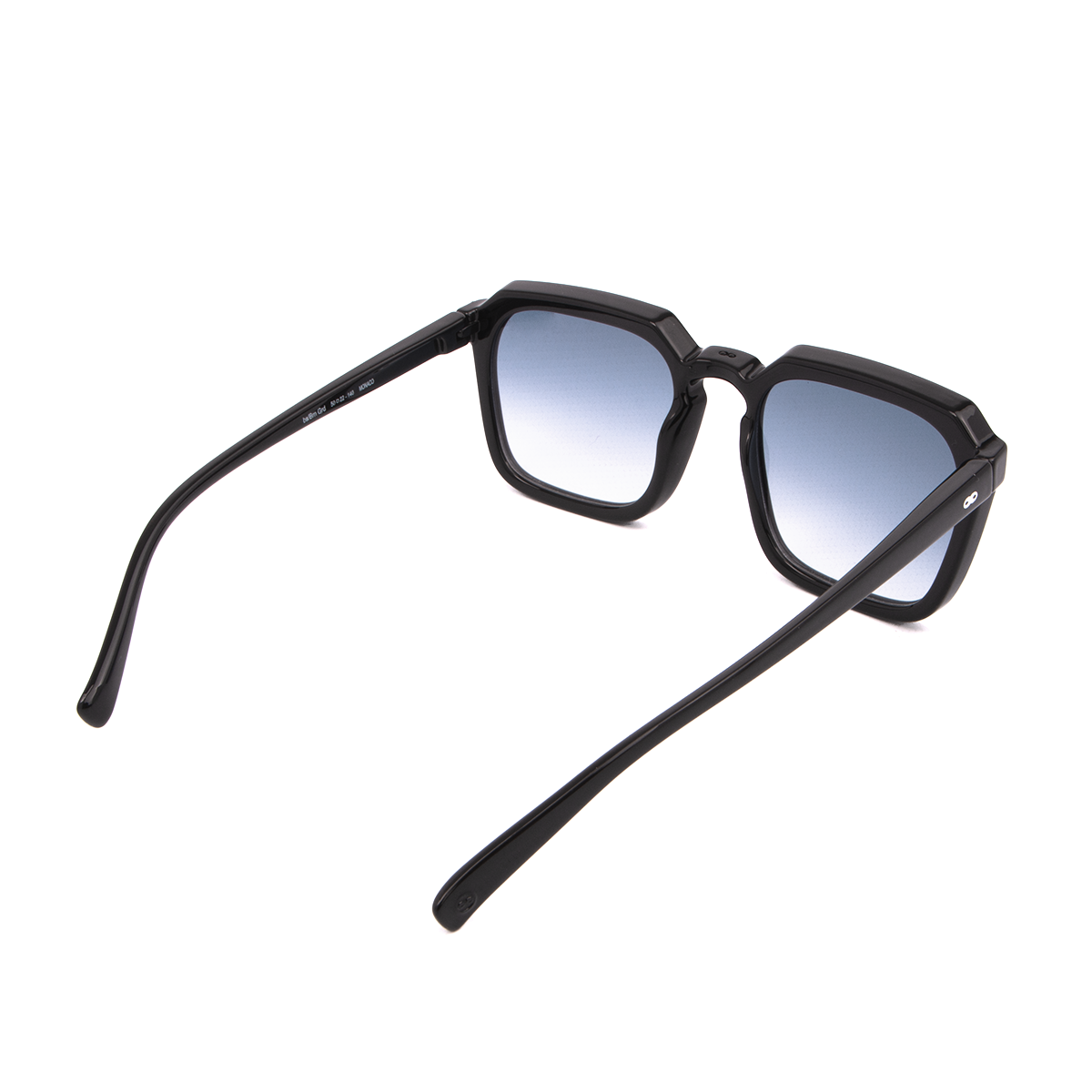 Anteojos De Sol Monaco Negro Brillo Lente Azul Degrade