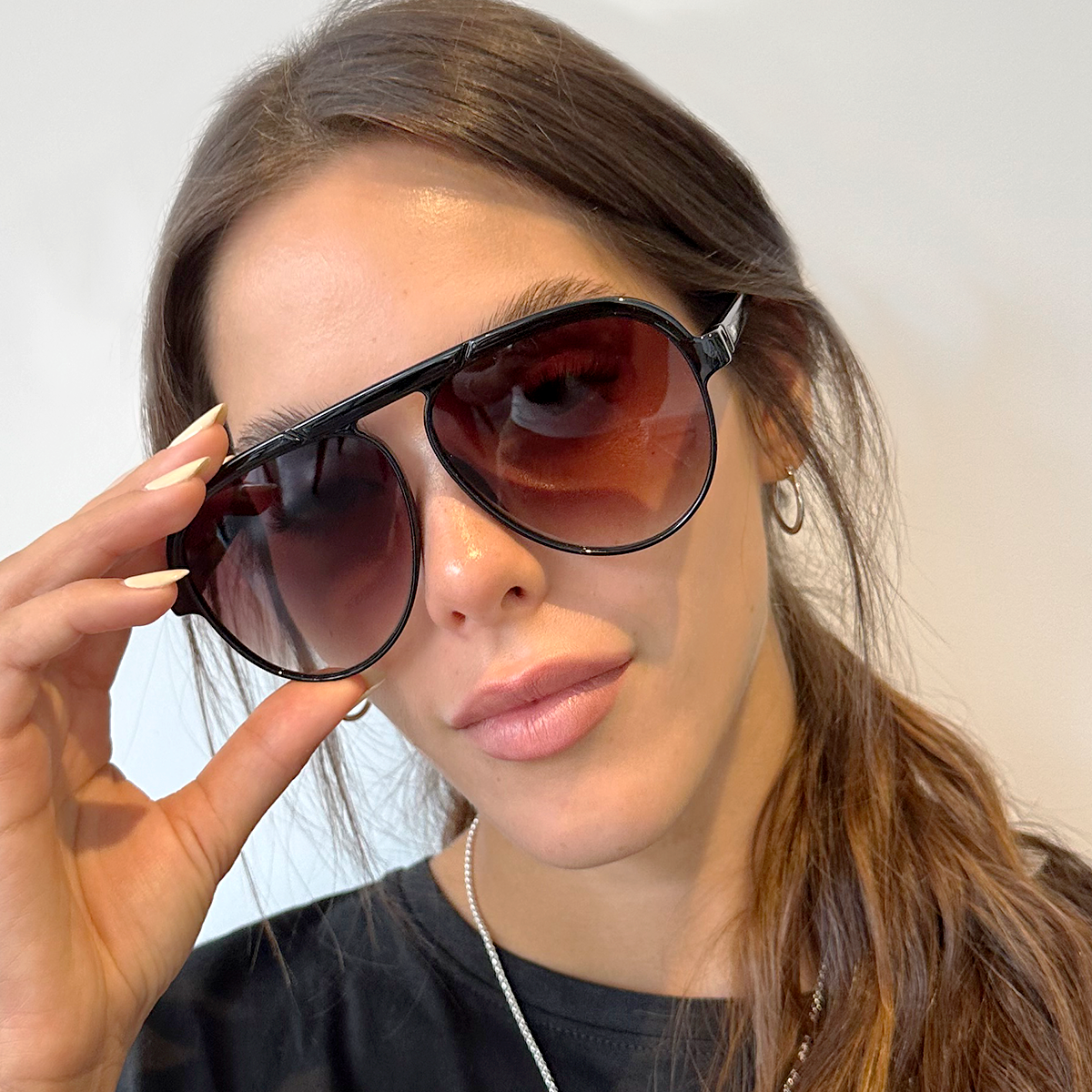 Paris Negro Brillo Lente Marron Degrade