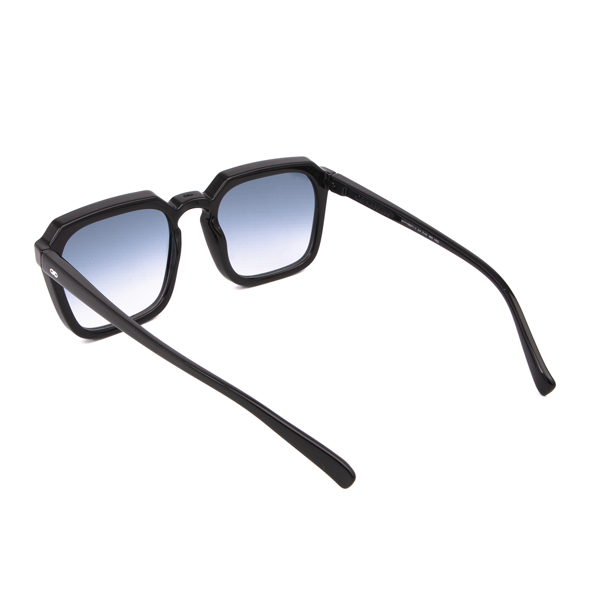 Anteojos De Sol Monaco Negro Brillo Lente Azul Degrade