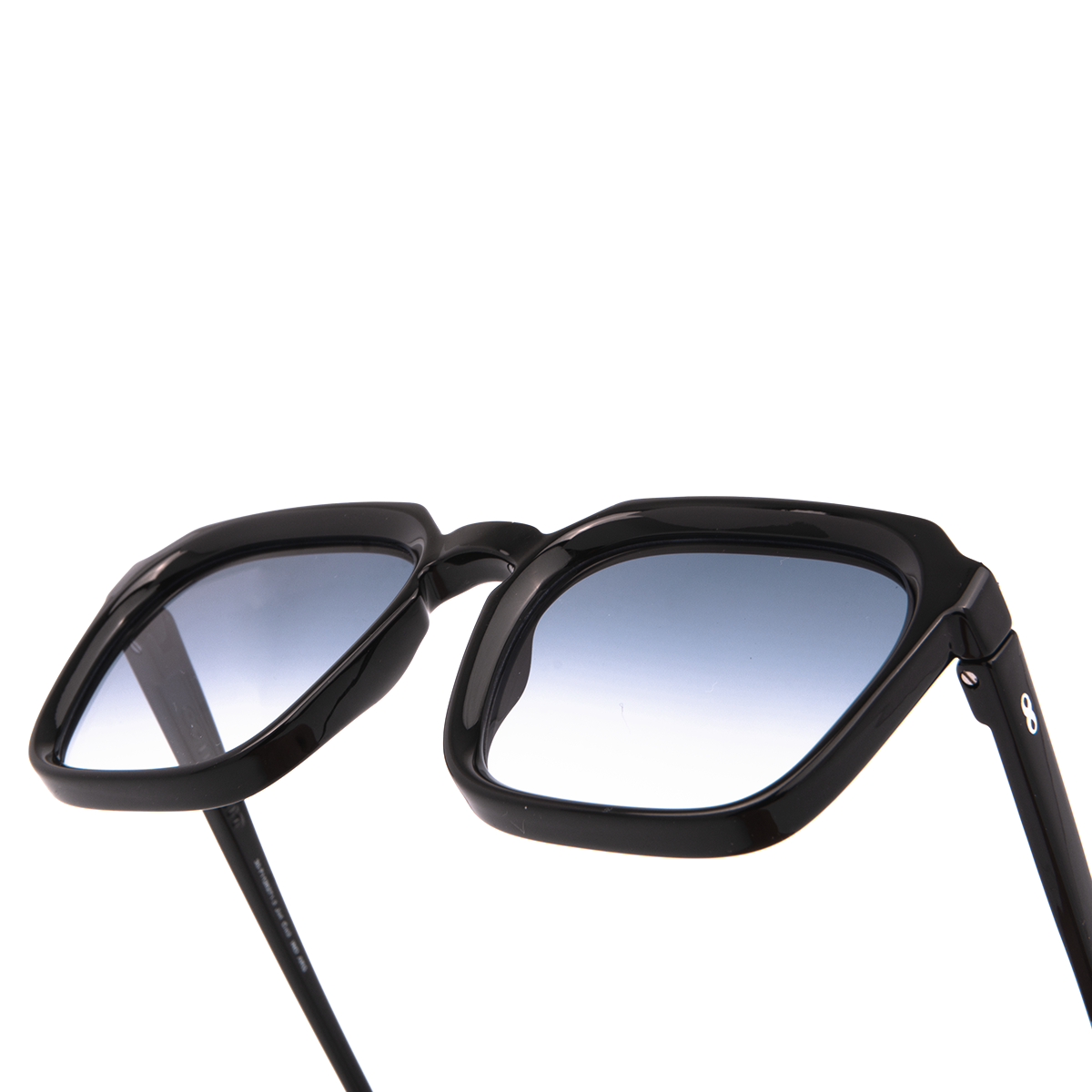 Anteojos De Sol Monaco Negro Brillo Lente Azul Degrade