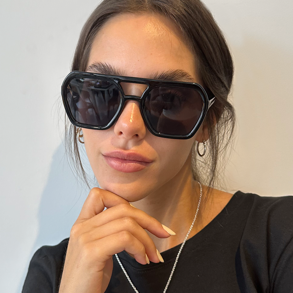 Lyon Negro Brillo Lente Gris Polarizado