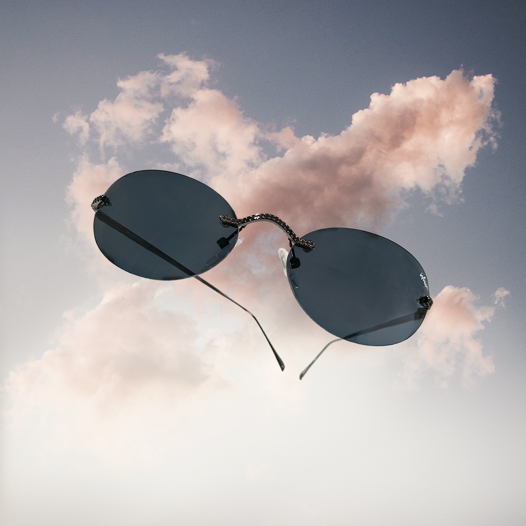 Aero Oval Gris Plomo Lente Gris