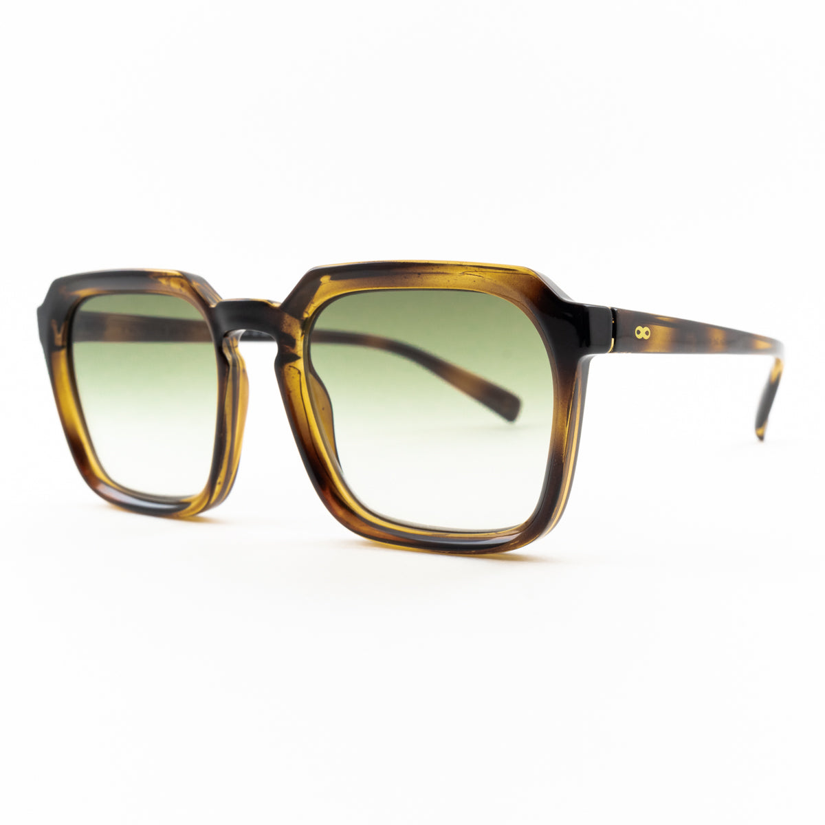 Anteojos De Sol Monaco Carey Lente Oliva Degrade