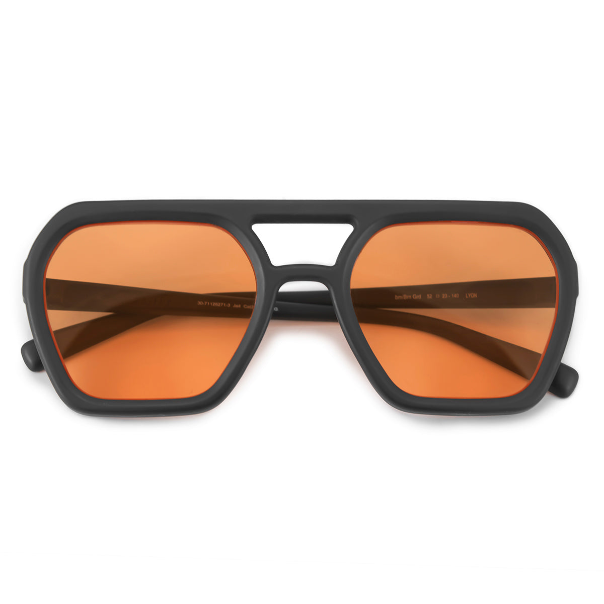 Lyon Negro Mate Lente Naranja