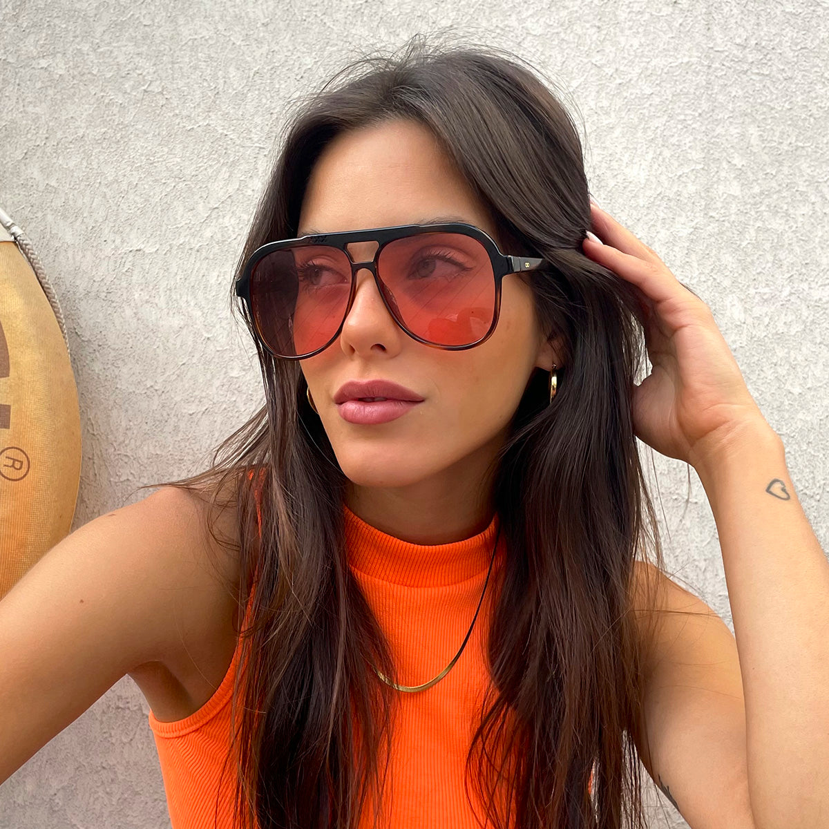 Anteojos De Sol Triple Xxx Carey Lente Rosa